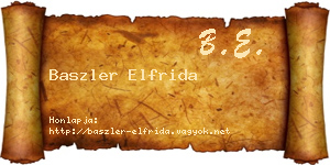 Baszler Elfrida névjegykártya